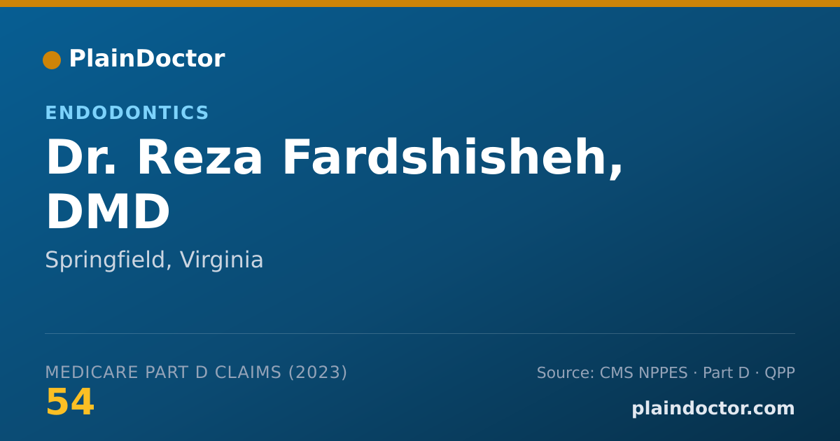 Shareable card for Reza Fardshisheh, DMD - Endodontics, Springfield, VA
