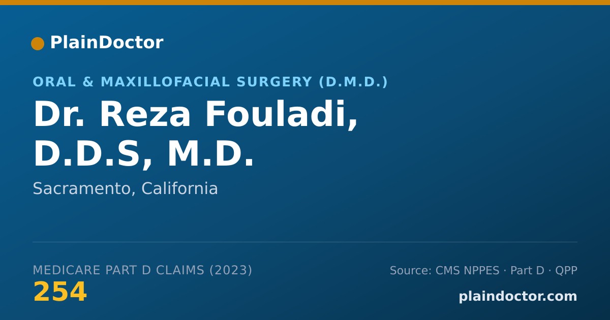 Shareable card for Reza Fouladi, D.D.S, M.D. - Oral & Maxillofacial Surgery (D.M.D.), Sacramento, CA