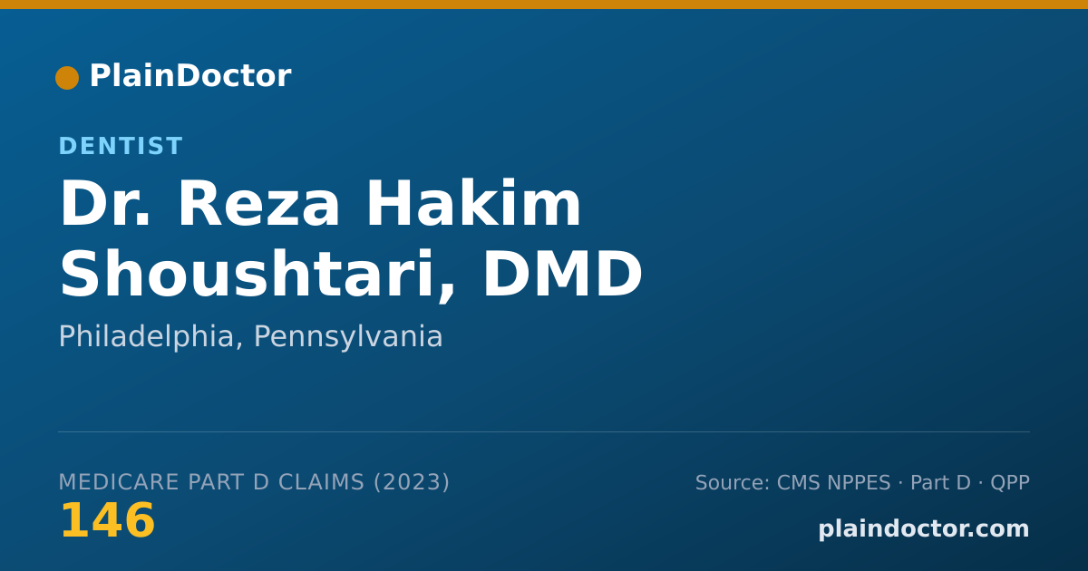 Shareable card for Reza Hakim Shoushtari, DMD - Dentist, Philadelphia, PA