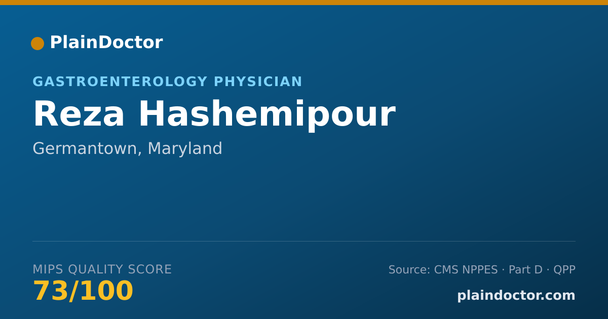 Shareable card for Reza Hashemipour - Gastroenterology Physician, Germantown, MD