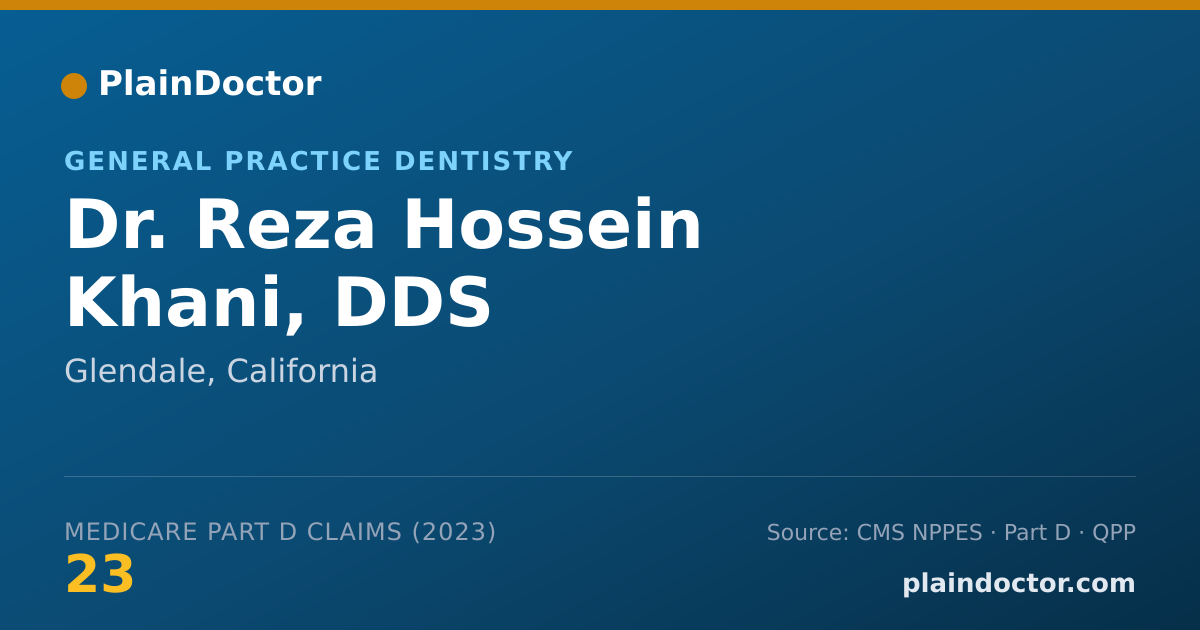 Shareable card for Reza Hossein Khani, DDS - General Practice Dentistry, Glendale, CA