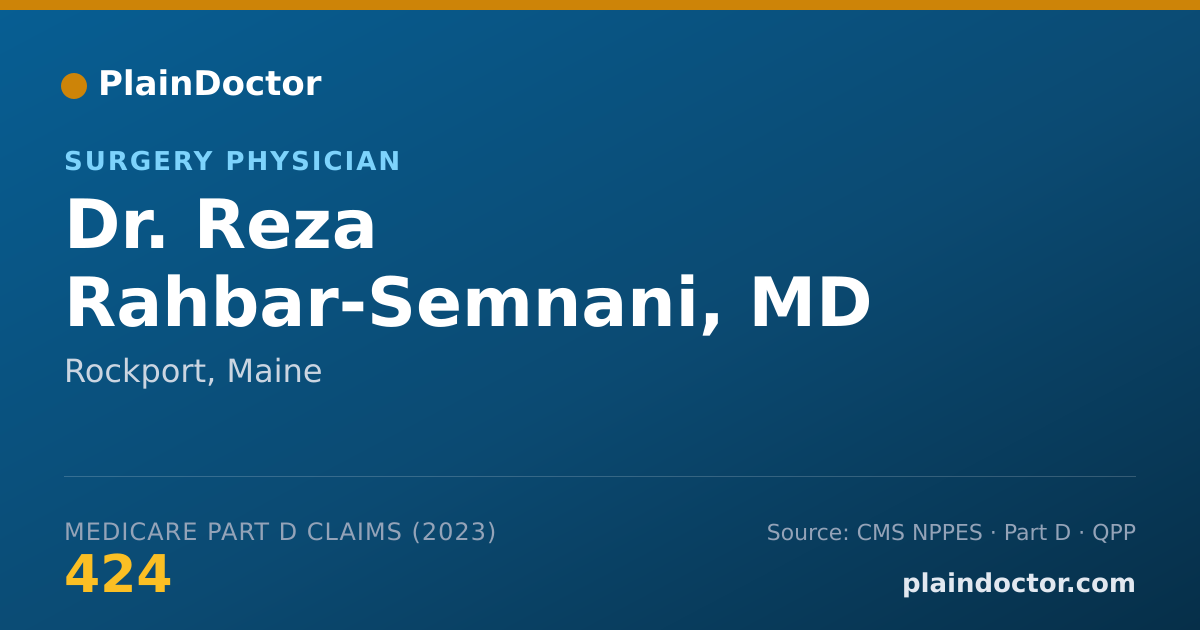 Shareable card for Reza Rahbar-Semnani, MD - Surgery Physician, Rockport, ME
