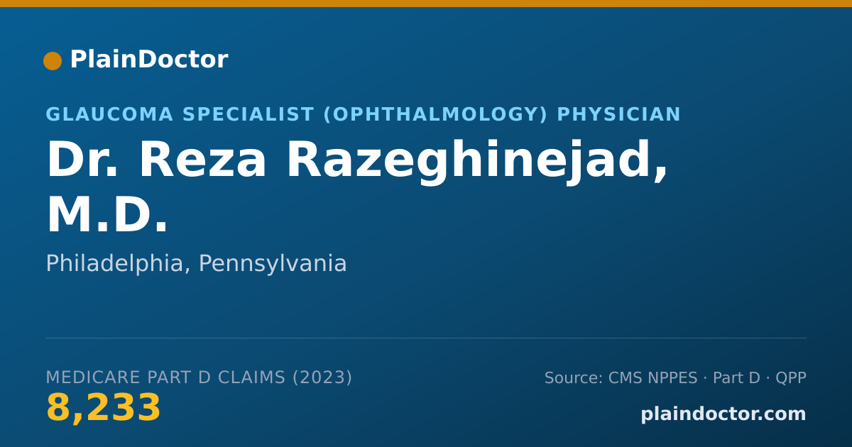 Shareable card for Reza Razeghinejad, M.D. - Glaucoma Specialist (Ophthalmology) Physician, Philadelphia, PA