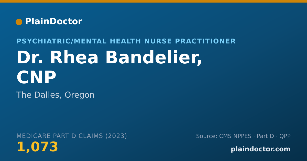 Shareable card for Rhea Bandelier, CNP - Psychiatric/Mental Health Nurse Practitioner, The Dalles, OR