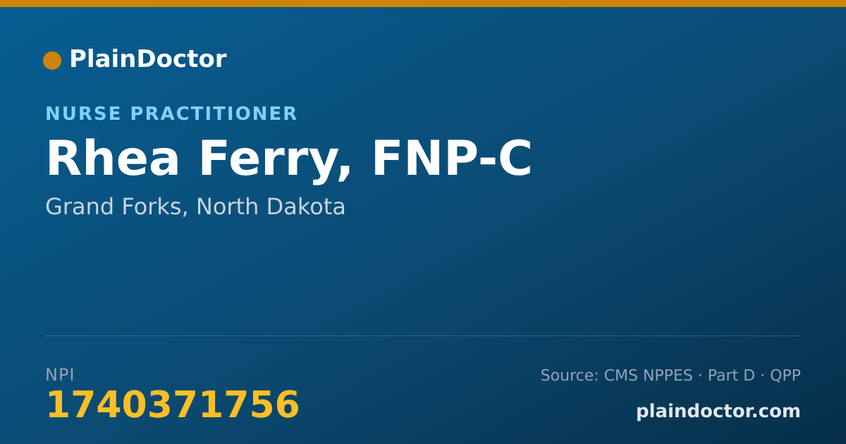 Shareable card for Rhea Ferry, FNP-C - Nurse Practitioner, Grand Forks, ND