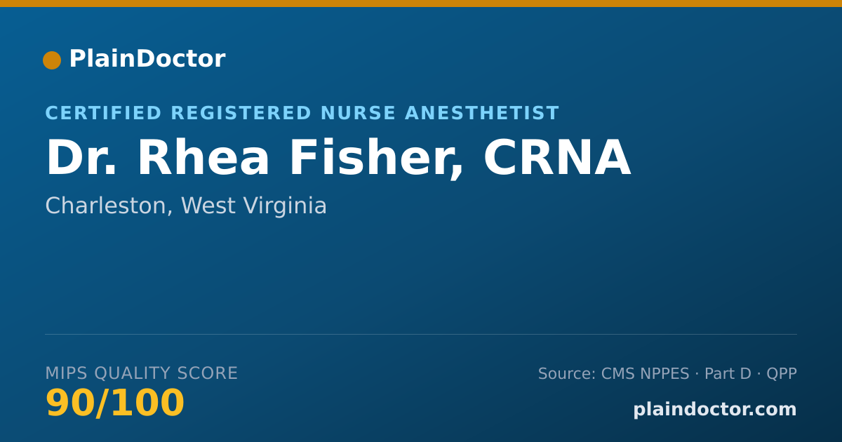 Shareable card for Rhea Fisher, CRNA - Certified Registered Nurse Anesthetist, Charleston, WV