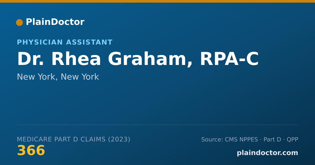 Shareable card for Rhea Graham, RPA-C - Physician Assistant, New York, NY