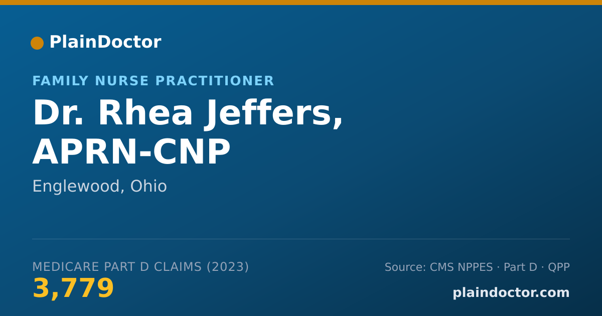 Shareable card for Rhea Jeffers, APRN-CNP - Family Nurse Practitioner, Englewood, OH