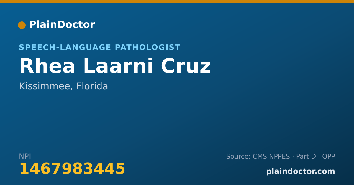 Shareable card for Rhea Laarni Cruz - Speech-Language Pathologist, Kissimmee, FL