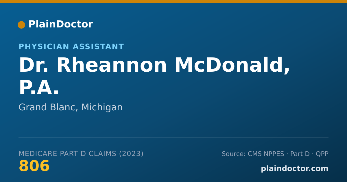 Shareable card for Rheannon McDonald, P.A. - Physician Assistant, Grand Blanc, MI