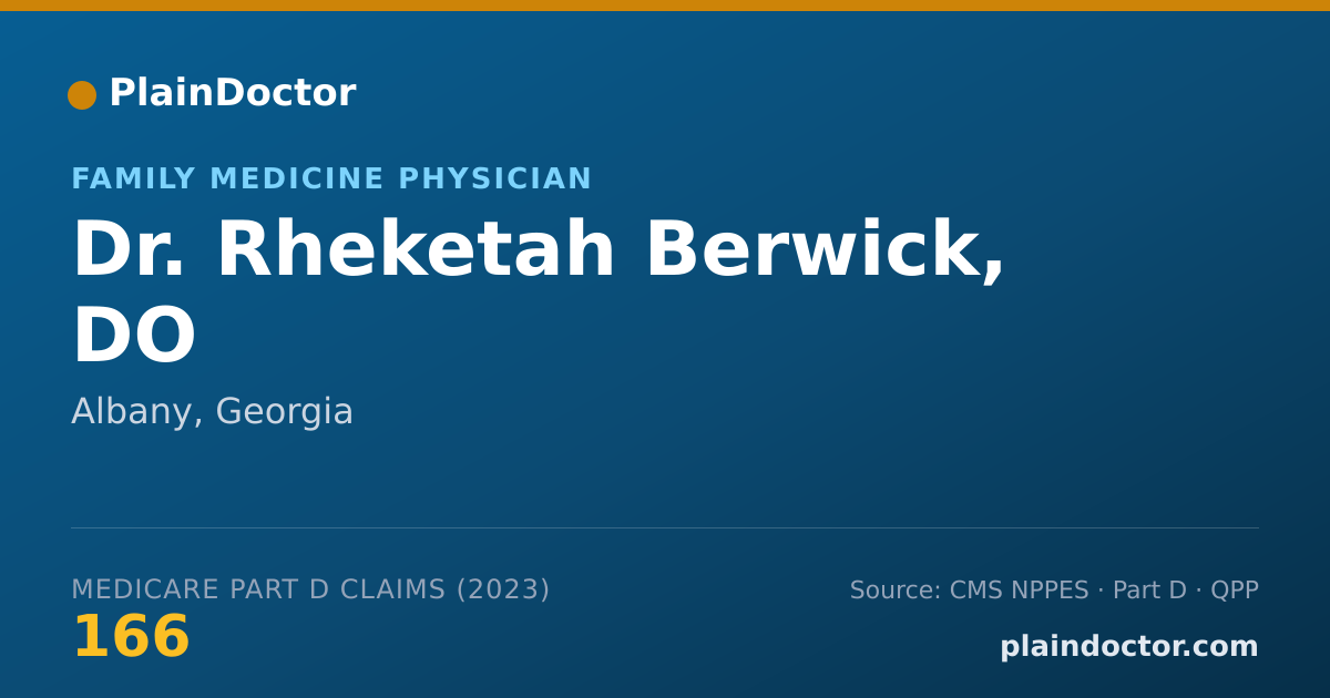 Shareable card for Rheketah Berwick, DO - Family Medicine Physician, Albany, GA