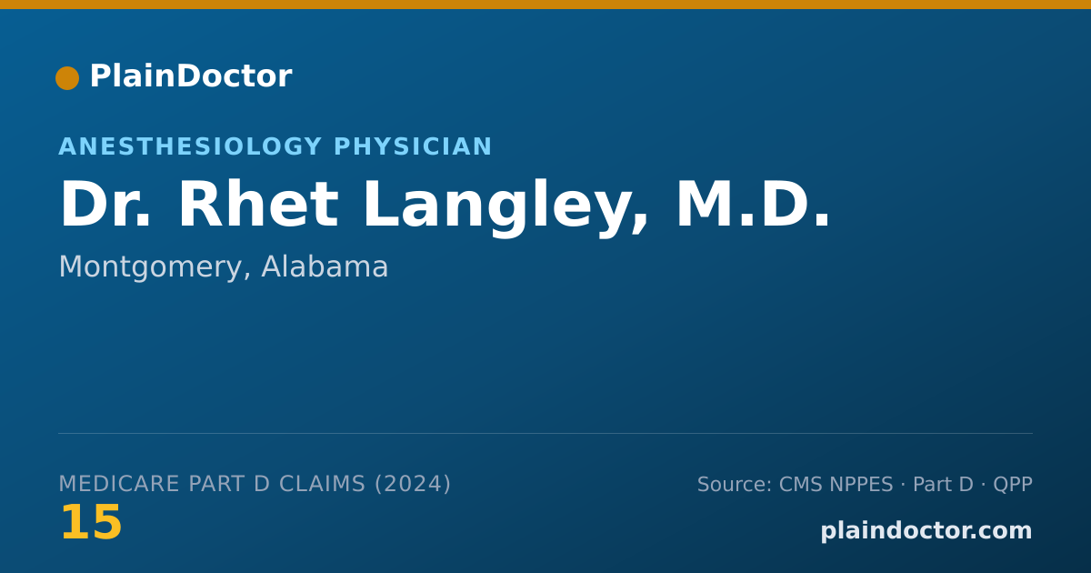 Shareable card for Rhet Langley, M.D. - Pain Medicine (Anesthesiology) Physician, Montgomery, AL