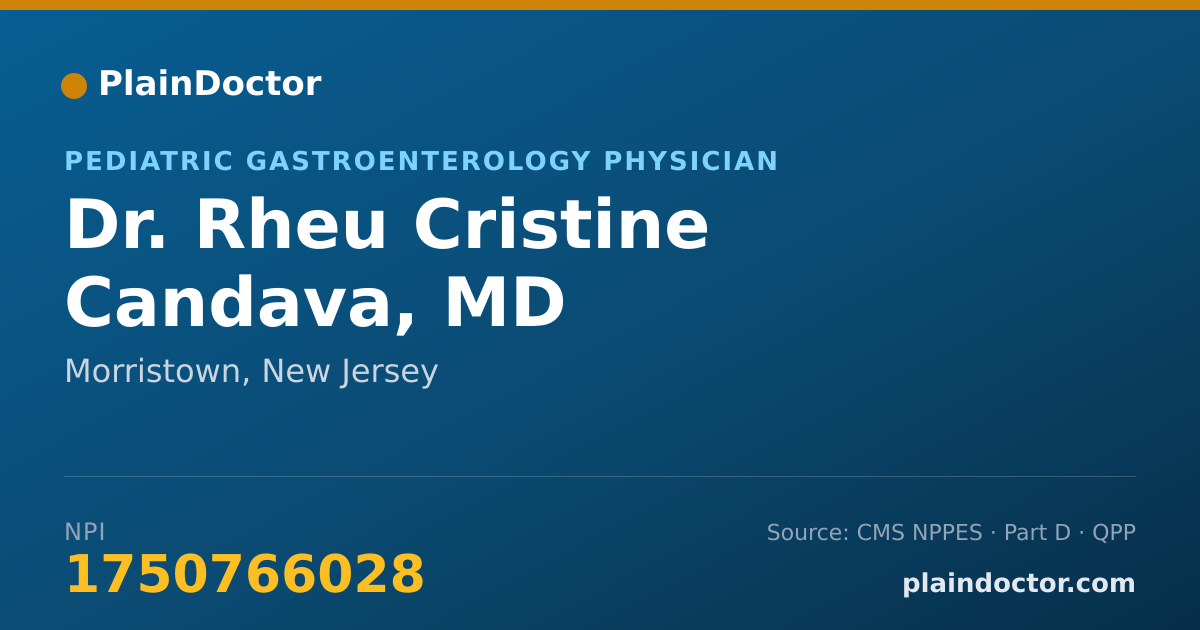 Shareable card for Rheu Cristine Candava, MD - Pediatric Gastroenterology Physician, Morristown, NJ