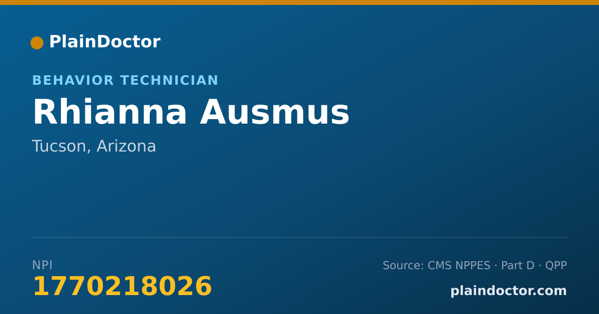 Shareable card for Rhianna Ausmus - Behavior Technician, Tucson, AZ