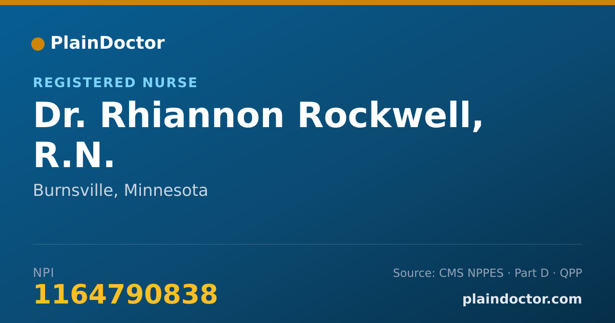 Shareable card for Rhiannon Rockwell, R.N. - Registered Nurse, Burnsville, MN