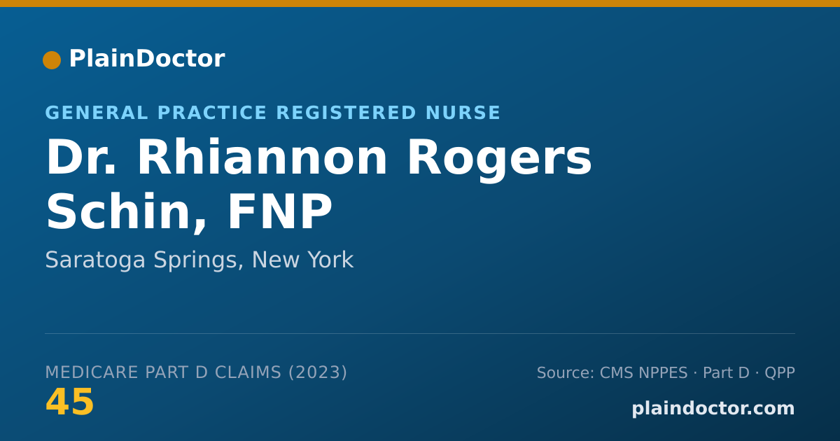 Shareable card for Rhiannon Rogers Schin, FNP - General Practice Registered Nurse, Saratoga Springs, NY