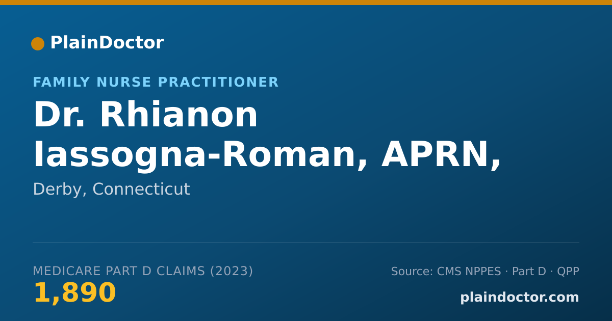 Shareable card for Rhianon Iassogna-Roman, APRN, RN - Family Nurse Practitioner, Derby, CT