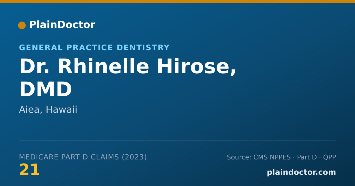 Shareable card for Rhinelle Hirose, DMD - General Practice Dentistry, Aiea, HI