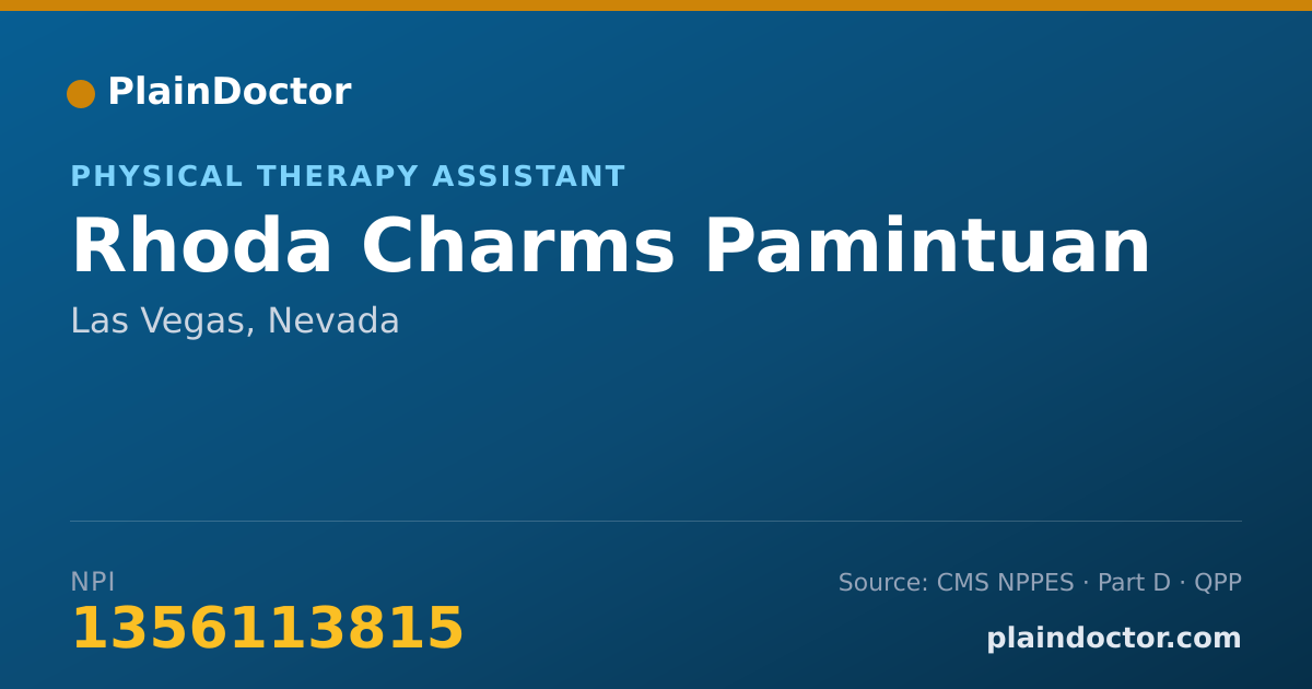 Shareable card for Rhoda Charms Pamintuan - Physical Therapy Assistant, Las Vegas, NV