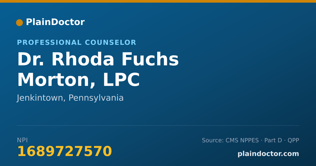 Shareable card for Rhoda Fuchs Morton, LPC - Professional Counselor, Jenkintown, PA