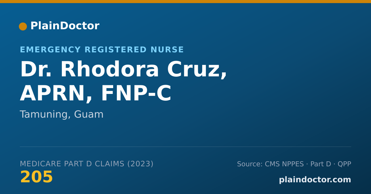 Shareable card for Rhodora Cruz, APRN, FNP-C - Emergency Registered Nurse, Tamuning, GU