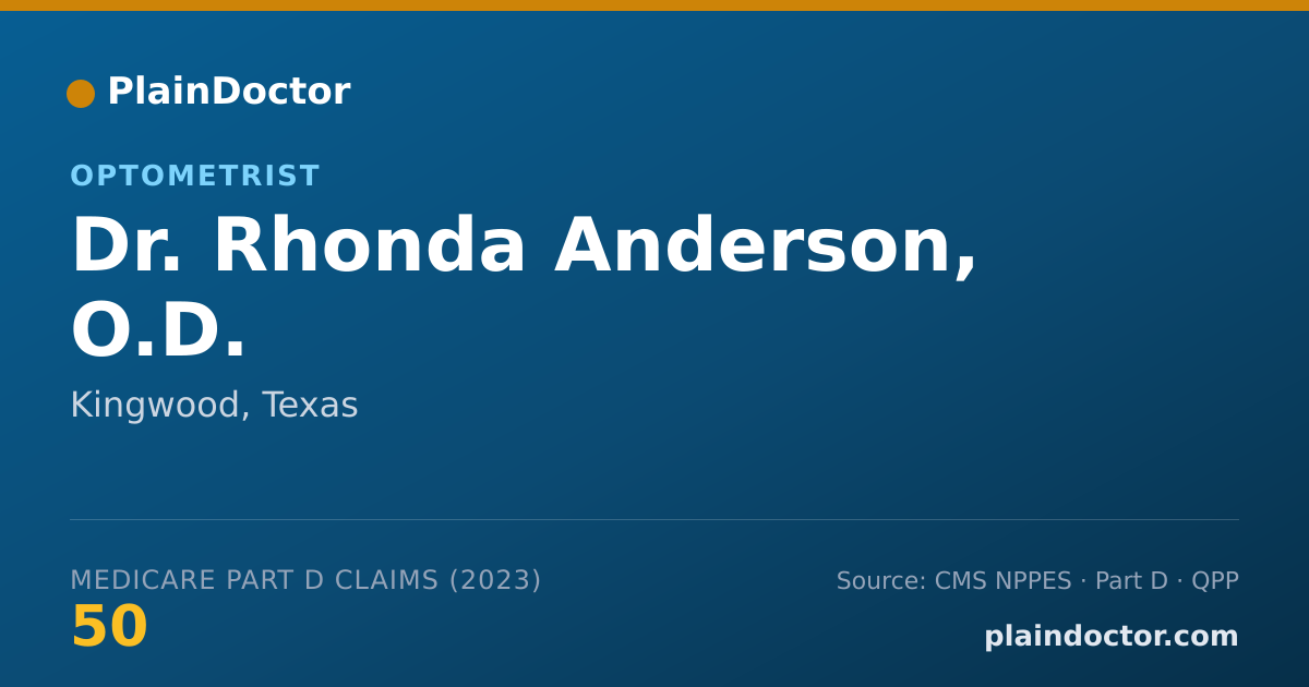 Shareable card for Rhonda Anderson, O.D. - Optometrist, Kingwood, TX