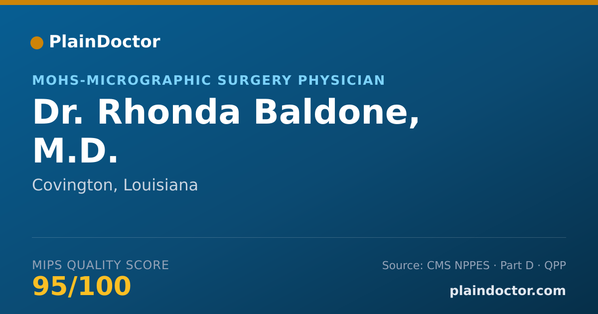 Shareable card for Rhonda Baldone, M.D. - MOHS-Micrographic Surgery Physician, Covington, LA