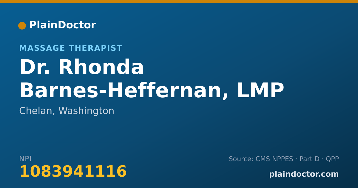 Shareable card for Rhonda Barnes-Heffernan, LMP - Massage Therapist, Chelan, WA