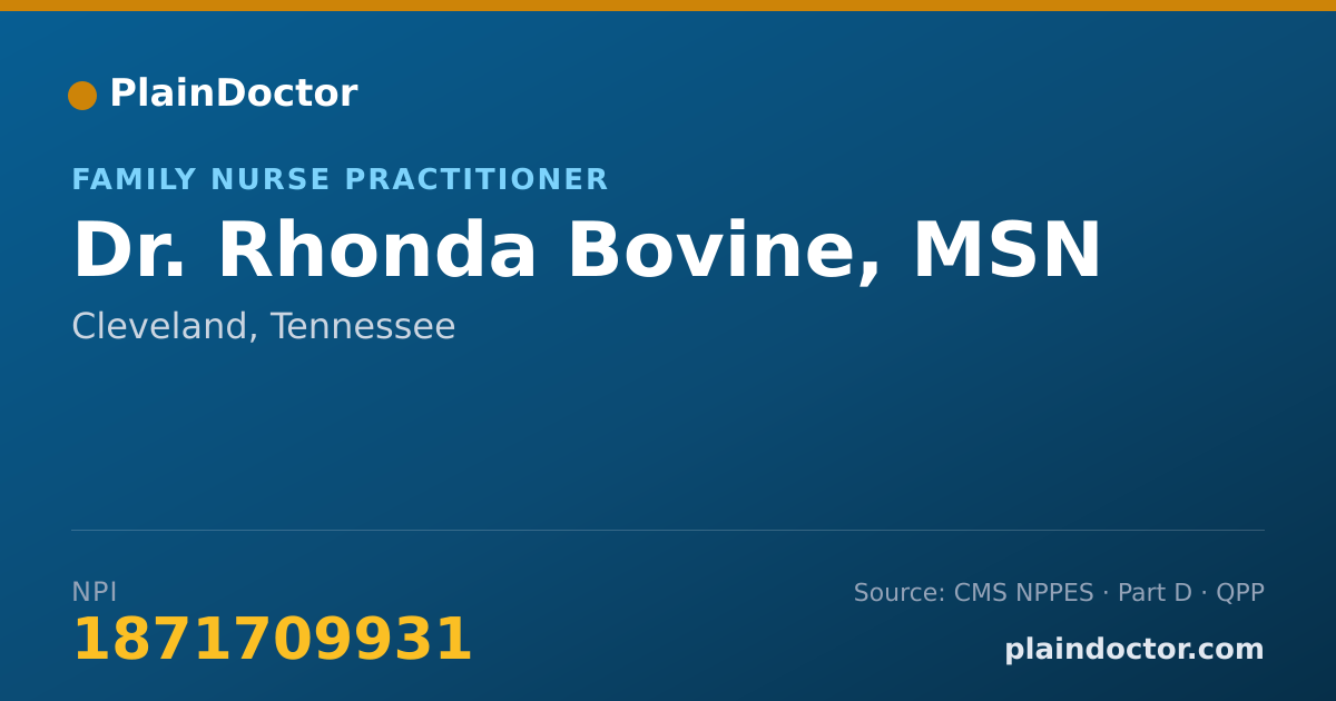 Shareable card for Rhonda Bovine, MSN - Family Nurse Practitioner, Cleveland, TN