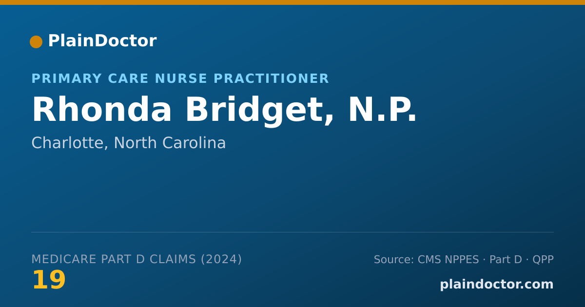 Shareable card for Rhonda Bridget, N.P. - Nurse Practitioner, Charlotte, NC
