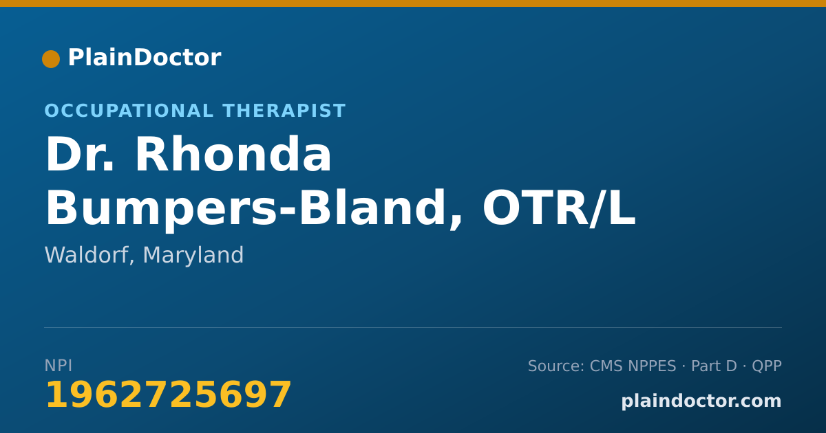 Shareable card for Rhonda Bumpers-Bland, OTR/L - Occupational Therapist, Waldorf, MD