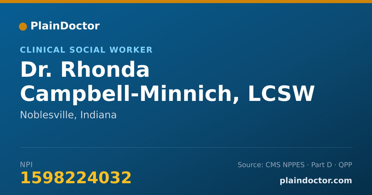Shareable card for Rhonda Campbell-Minnich, LCSW - Clinical Social Worker, Noblesville, IN