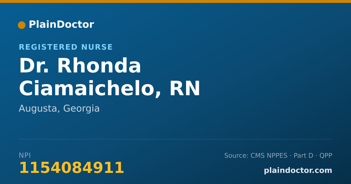 Shareable card for Rhonda Ciamaichelo, RN - Registered Nurse, Augusta, GA