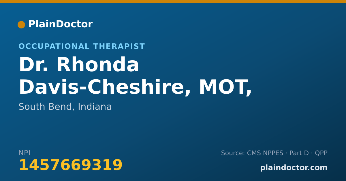 Shareable card for Rhonda Davis-Cheshire, MOT, OTR - Occupational Therapist, South Bend, IN