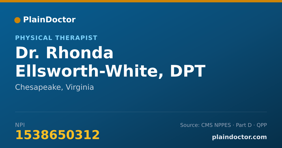 Shareable card for Rhonda Ellsworth-White, DPT - Physical Therapist, Chesapeake, VA
