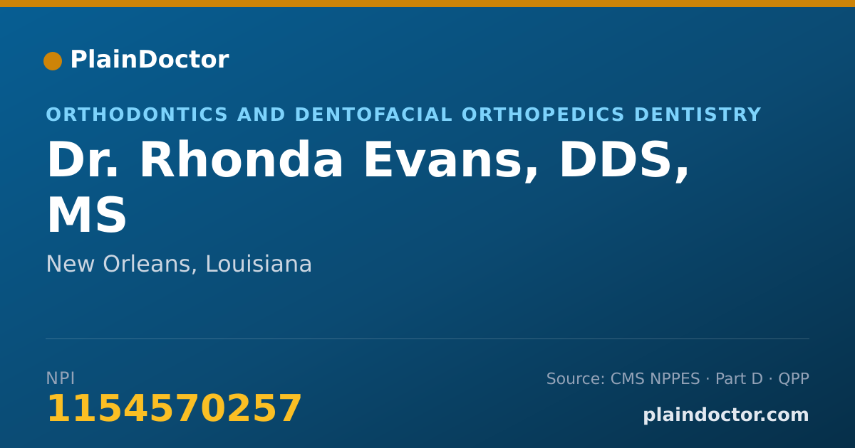 Shareable card for Rhonda Evans, DDS, MS - Orthodontics and Dentofacial Orthopedics Dentistry, New Orleans, LA