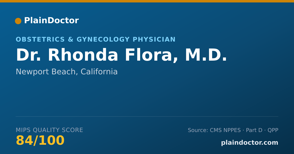 Shareable card for Rhonda Flora, M.D. - Obstetrics & Gynecology Physician, Newport Beach, CA