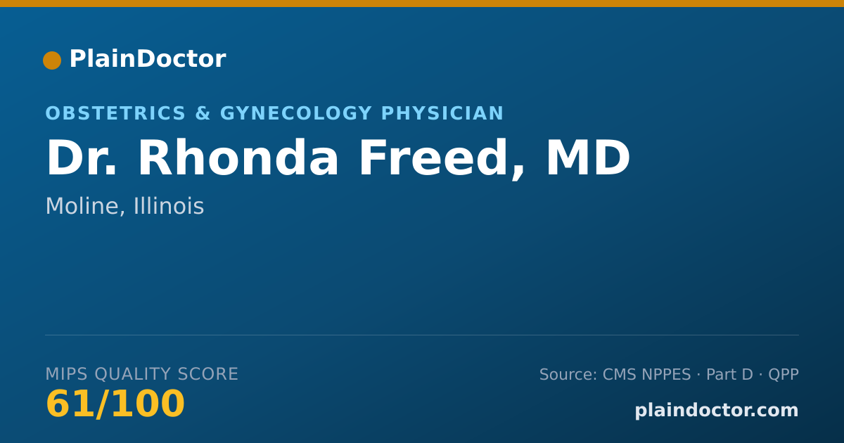 Shareable card for Rhonda Freed, MD - Obstetrics & Gynecology Physician, Moline, IL