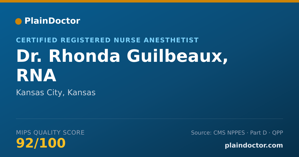 Shareable card for Rhonda Guilbeaux, RNA - Certified Registered Nurse Anesthetist, Kansas City, KS