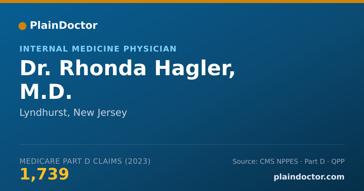 Shareable card for Rhonda Hagler, M.D. - Internal Medicine Physician, Lyndhurst, NJ