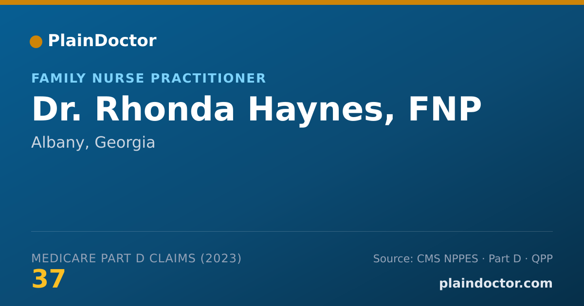 Shareable card for Rhonda Haynes, FNP - Family Nurse Practitioner, Albany, GA