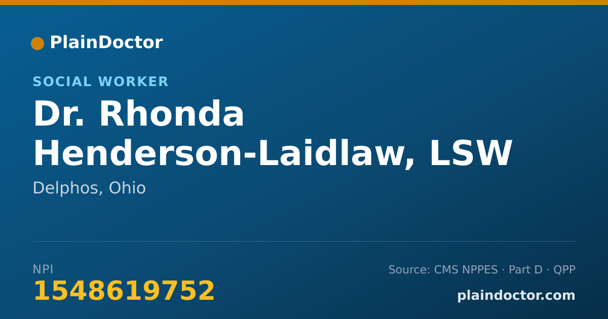 Shareable card for Rhonda Henderson-Laidlaw, LSW - Social Worker, Delphos, OH