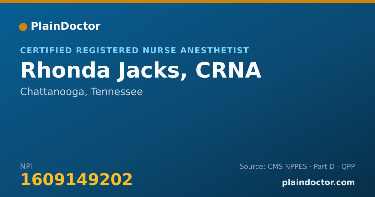 Shareable card for Rhonda Jacks, CRNA - Certified Registered Nurse Anesthetist, Chattanooga, TN