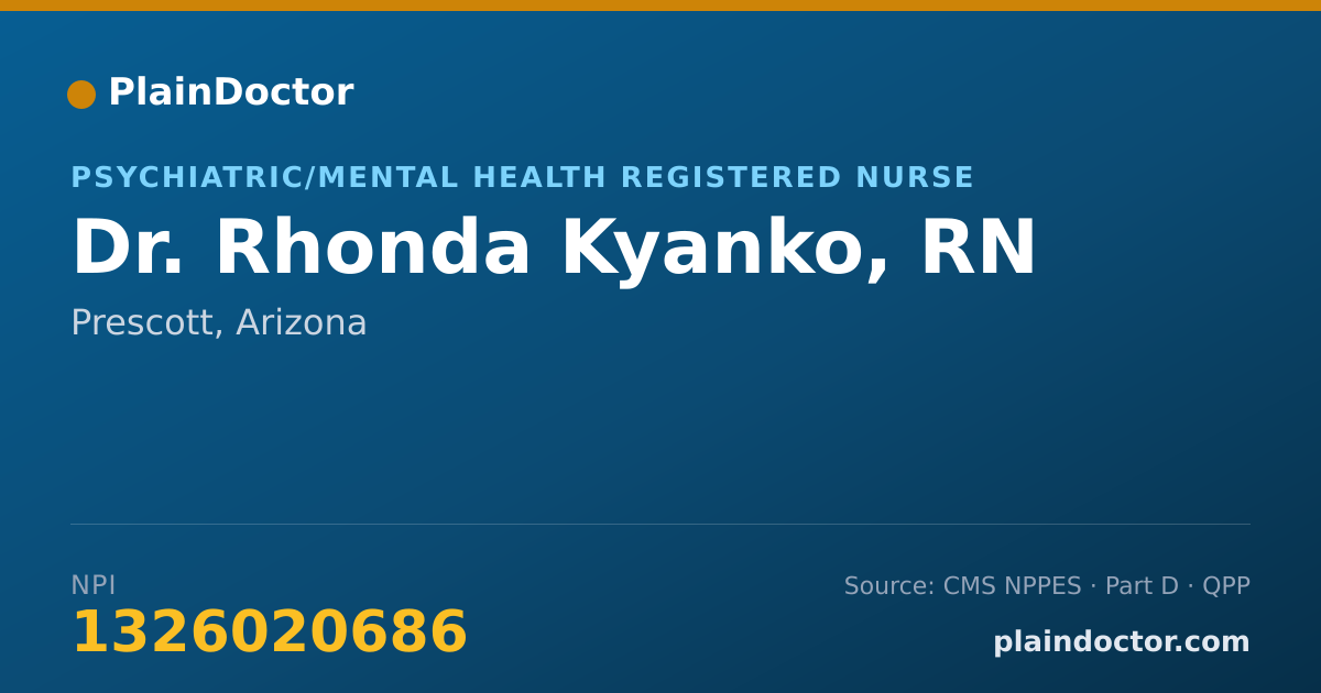 Shareable card for Rhonda Kyanko, RN - Psychiatric/Mental Health Registered Nurse, Prescott, AZ
