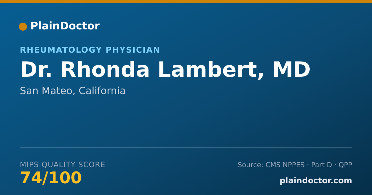 Shareable card for Rhonda Lambert, MD - Internal Medicine Physician, San Mateo, CA