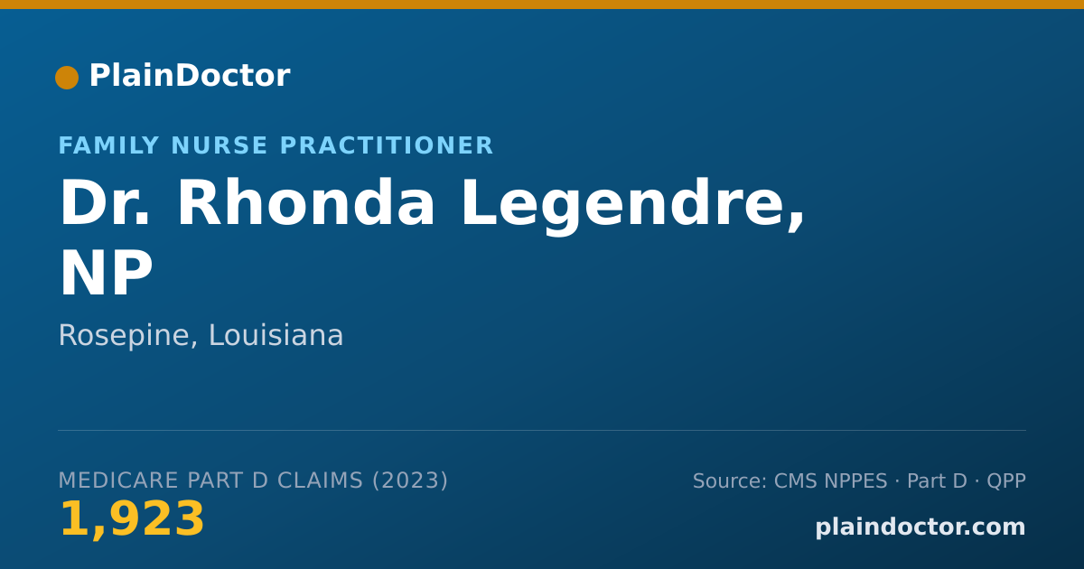 Shareable card for Rhonda Legendre, NP - Family Nurse Practitioner, Rosepine, LA
