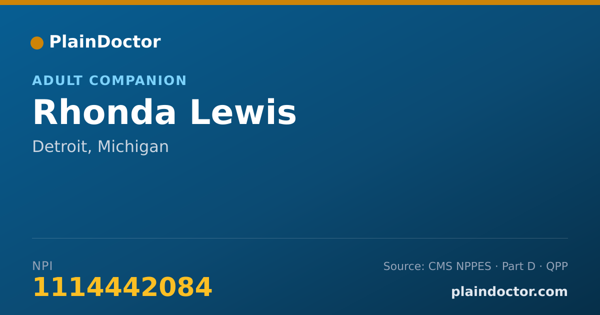 Shareable card for Rhonda Lewis - Adult Companion, Detroit, MI