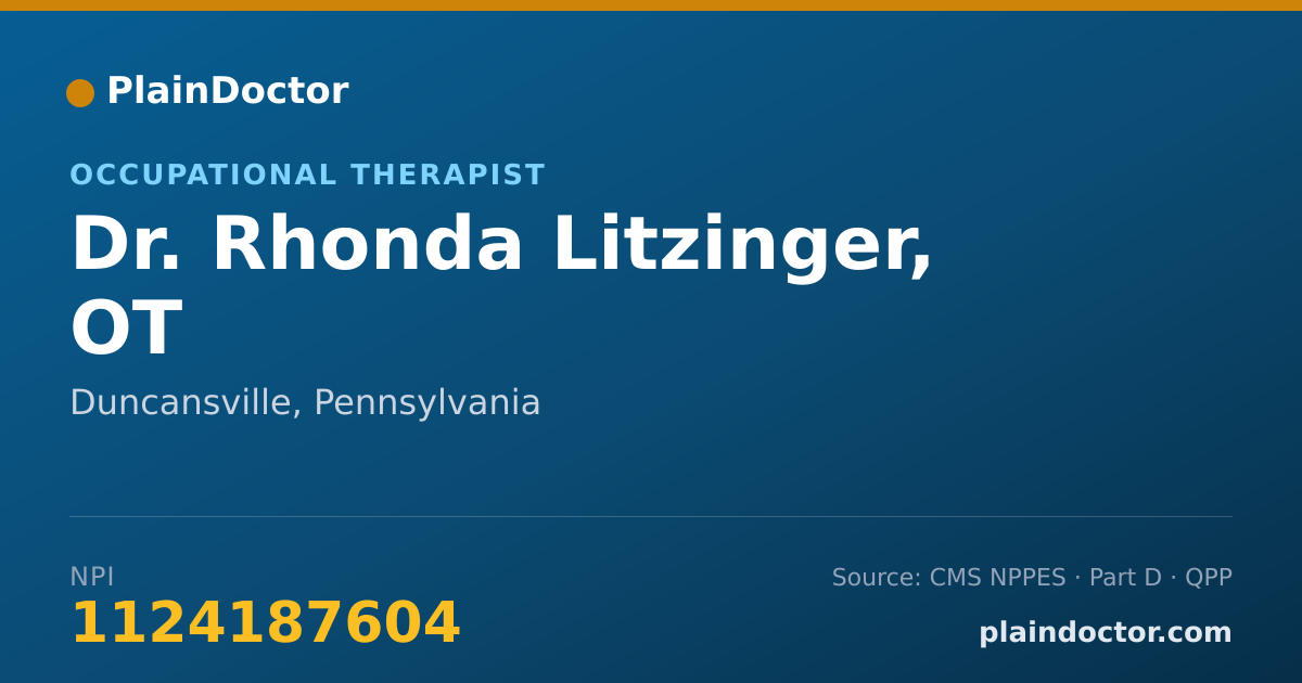 Shareable card for Rhonda Litzinger, OT - Occupational Therapist, Duncansville, PA