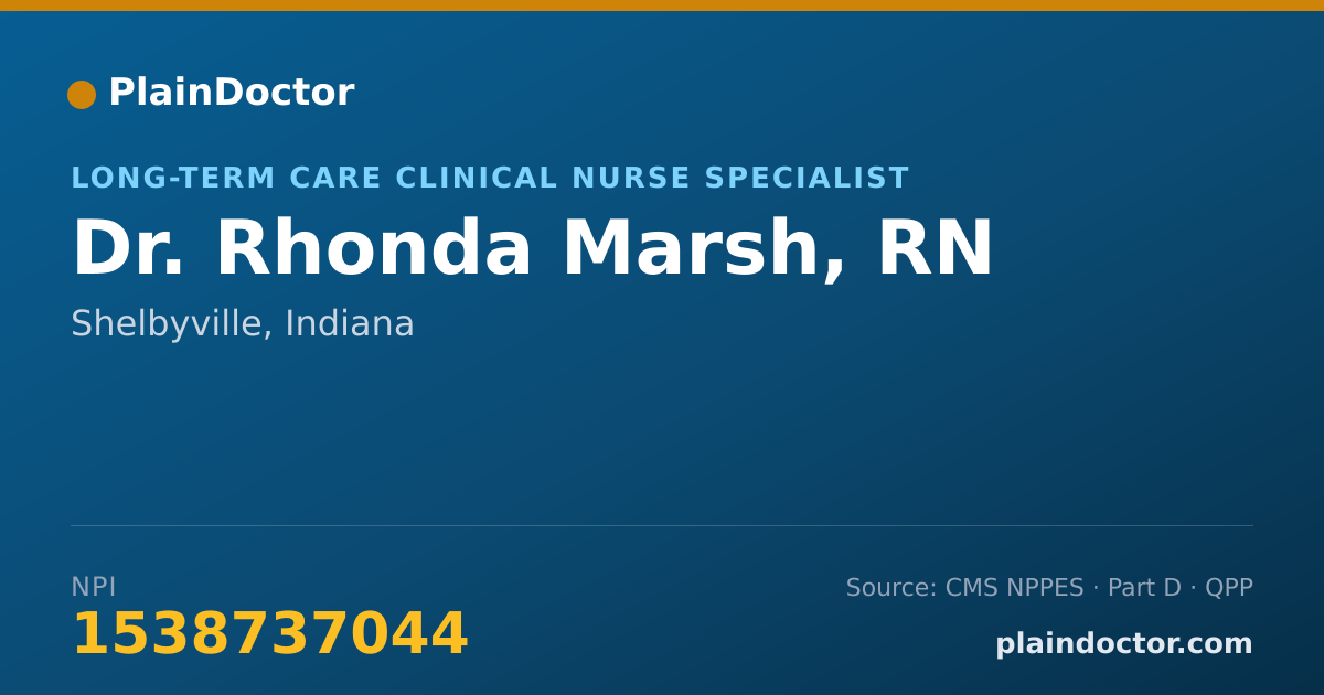 Shareable card for Rhonda Marsh, RN - Long-Term Care Clinical Nurse Specialist, Shelbyville, IN