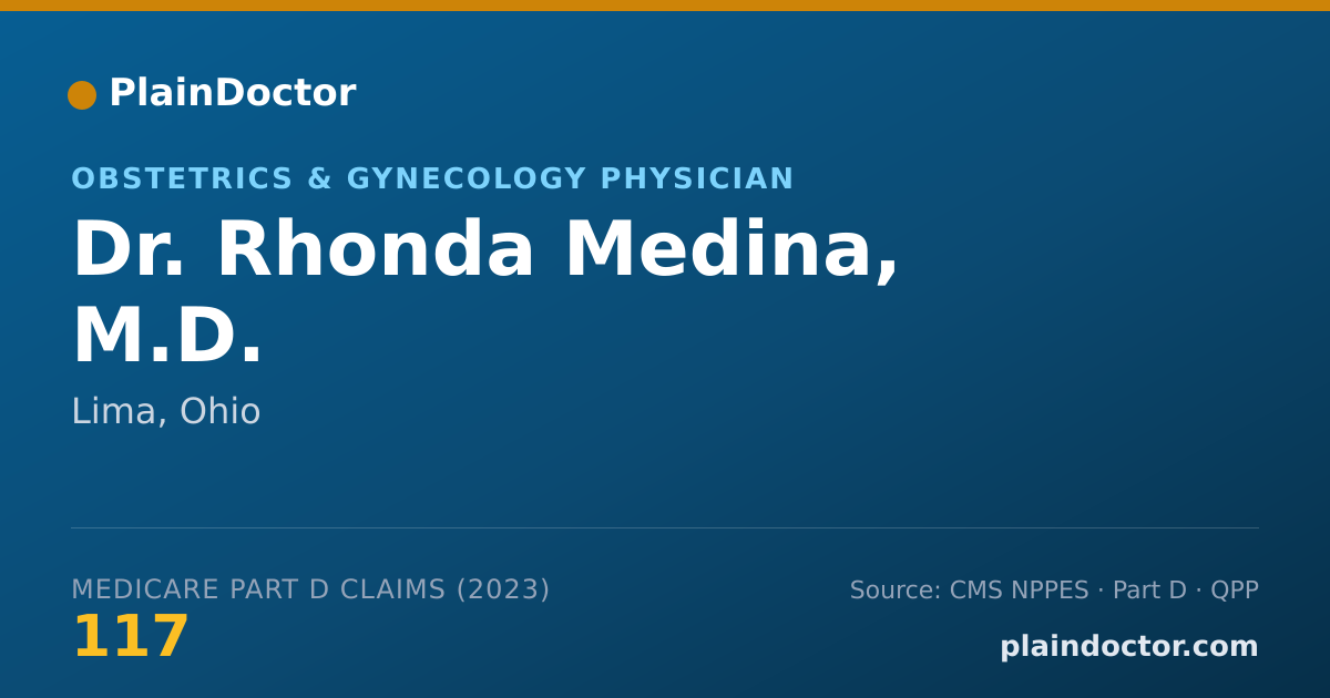 Shareable card for Rhonda Medina, M.D. - Obstetrics & Gynecology Physician, Lima, OH